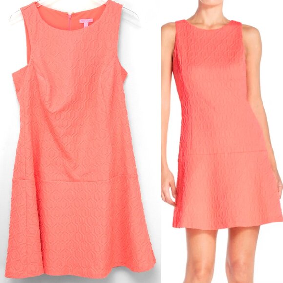 Lilly Pulitzer Dresses & Skirts - Lilly Pulitzer Kent Dress Retro Knit Jacquard Sleeveless Shift Cheeky Melon XL